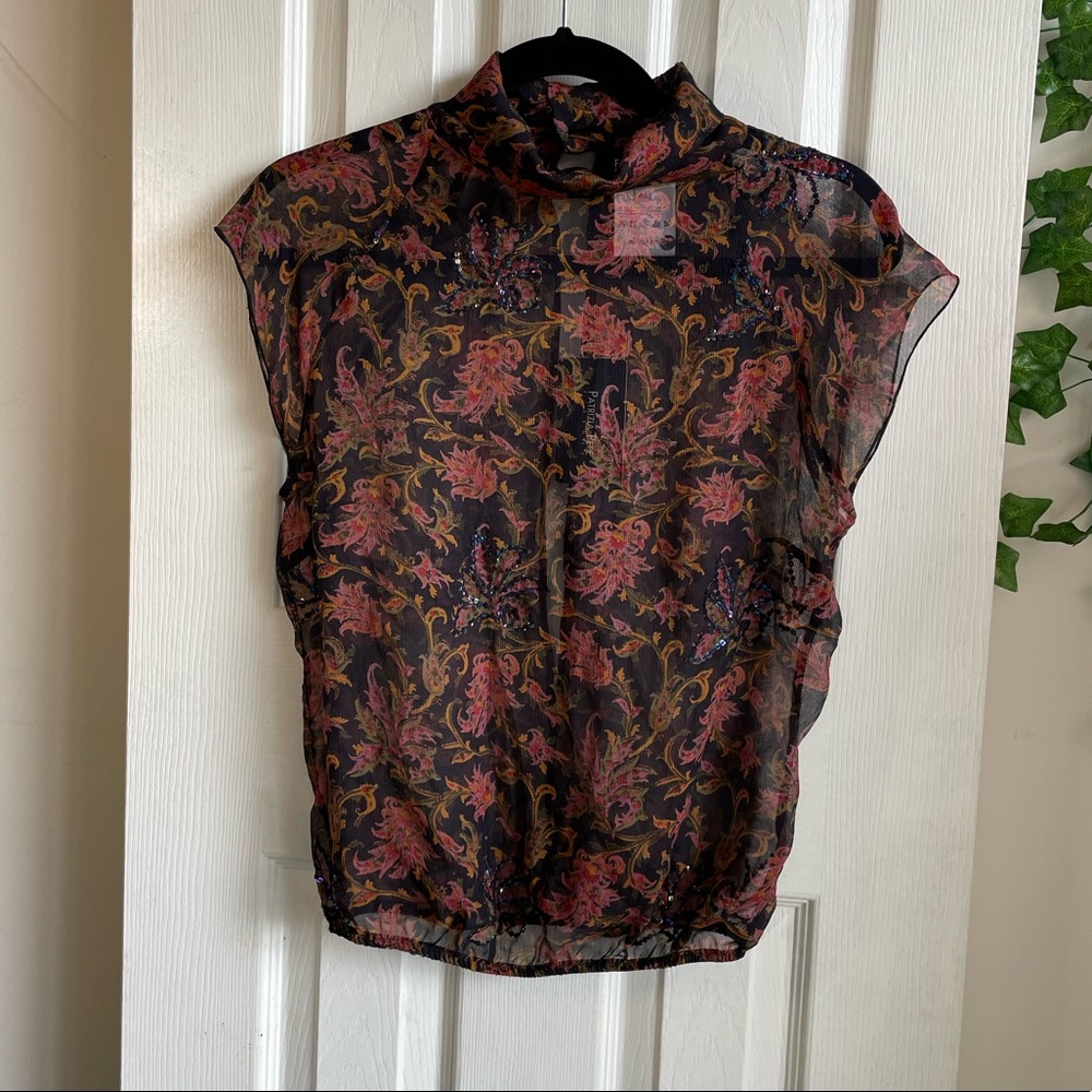 Floral Print/Sequin Patrizia Pepe Blouse Size 44